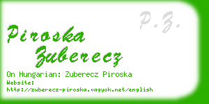 piroska zuberecz business card